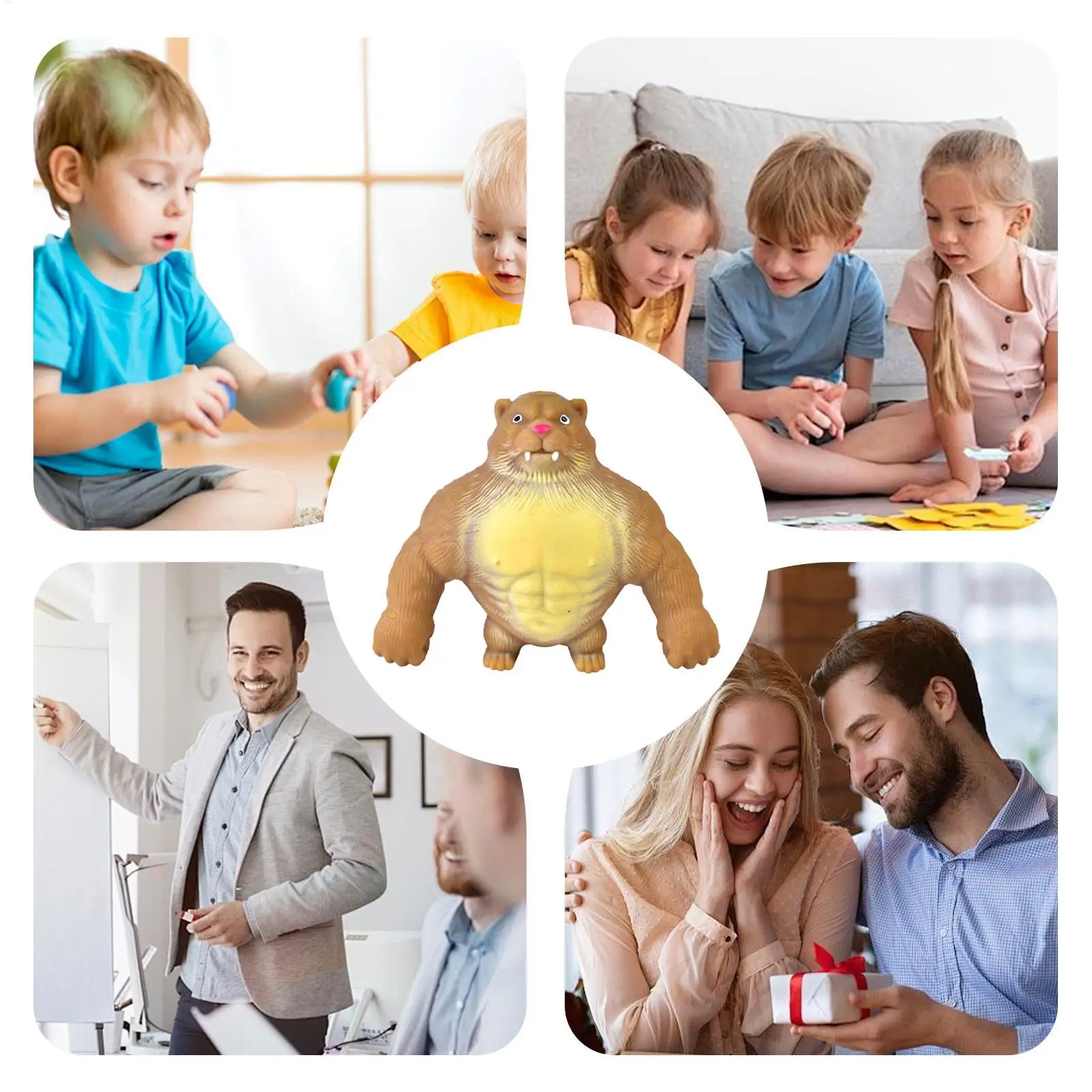 ของเล่นบีบรูปเสือจิ๋ว ของเล่นบีบคลายเครียดแบบนุ่ม บีบแล้วคืนรูปช้า ของเล่นเสริมพัฒนาการทางประสาทสัมผัสขนาดใหญ่ สำหรับเด็กและผู้ใหญ่ ช่วยผ่อนคลายความวิตกกังวล