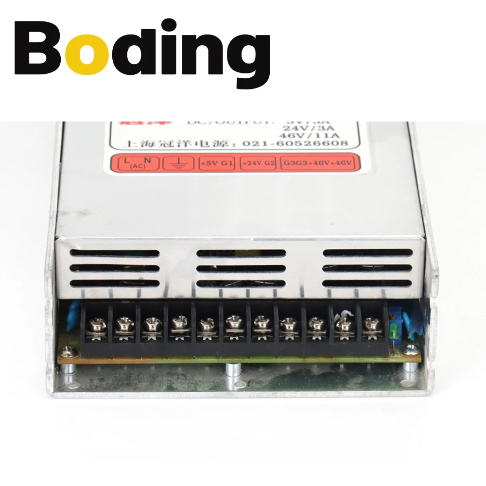 Aubalasti CNC Router Switch Power Supply GY600W-5-24-46 Output DC5V 3A 24V 3A 46V 11A for Laser Cutting and Engraving Machine