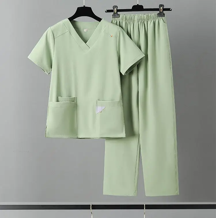 Korte Mouw Medische Kleding Scrubs Verpleegbroek Vrouwen Dunne En Lichte Stof Elastische Medische Uniformen Zomer Verpleegster Scrubs Sets