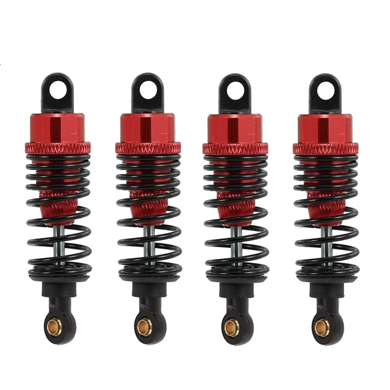 4Pcs Metal Shock Absorber Damper for Tamiya TT01 TT02 TA05 TL01 TA03 MF01X M05 M06 1/10 RC Car Upgrade Parts, Red