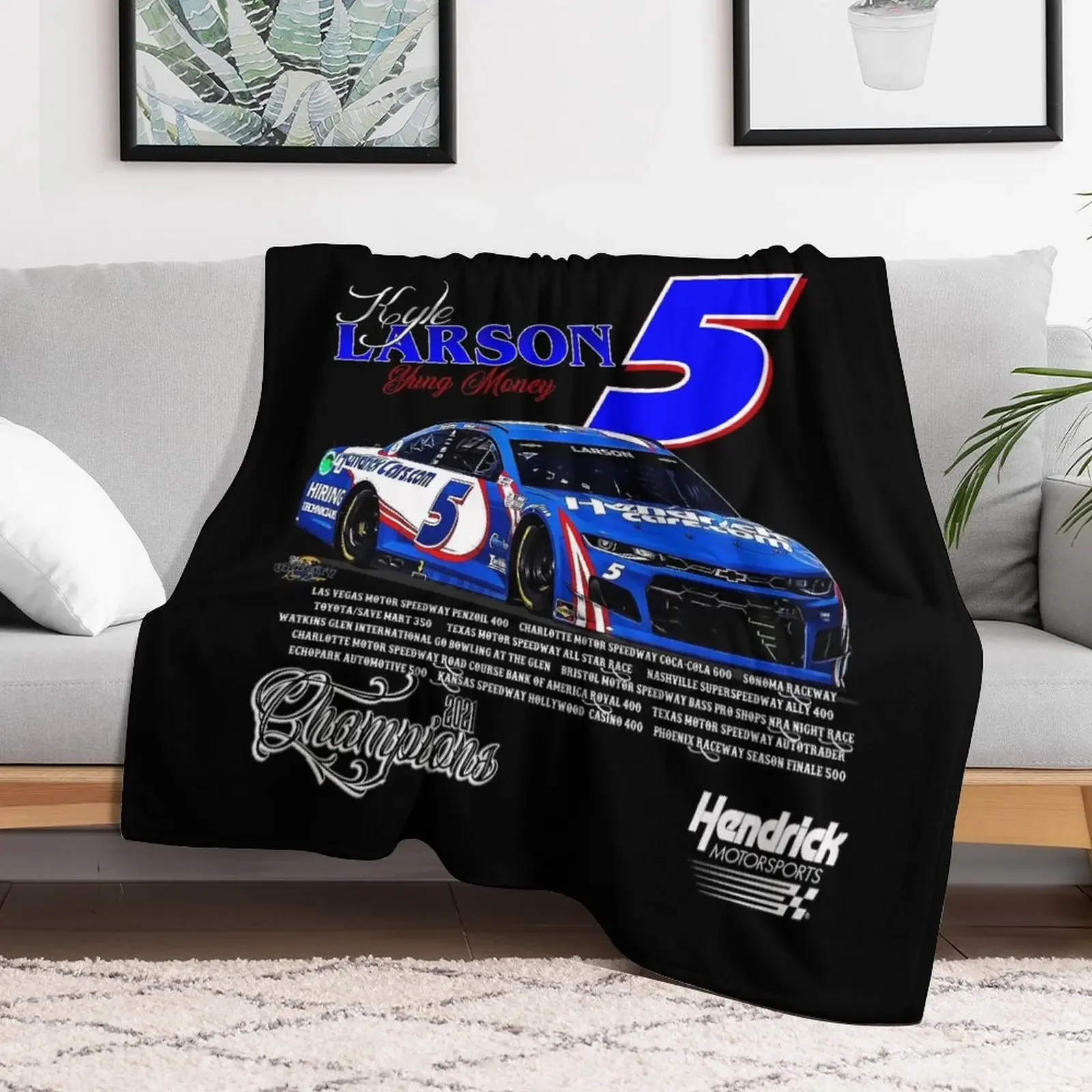 Coperta da tiro Kyle Larson Champion Coperte e mantelle singole pesanti