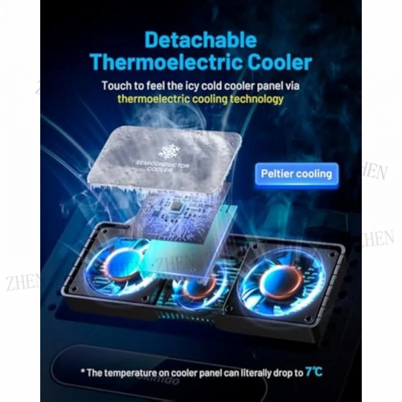 حامل تبريد للكمبيوتر المحمول باللون الأسود قابل للتعديل مع مبرد حراري قابل للفصل