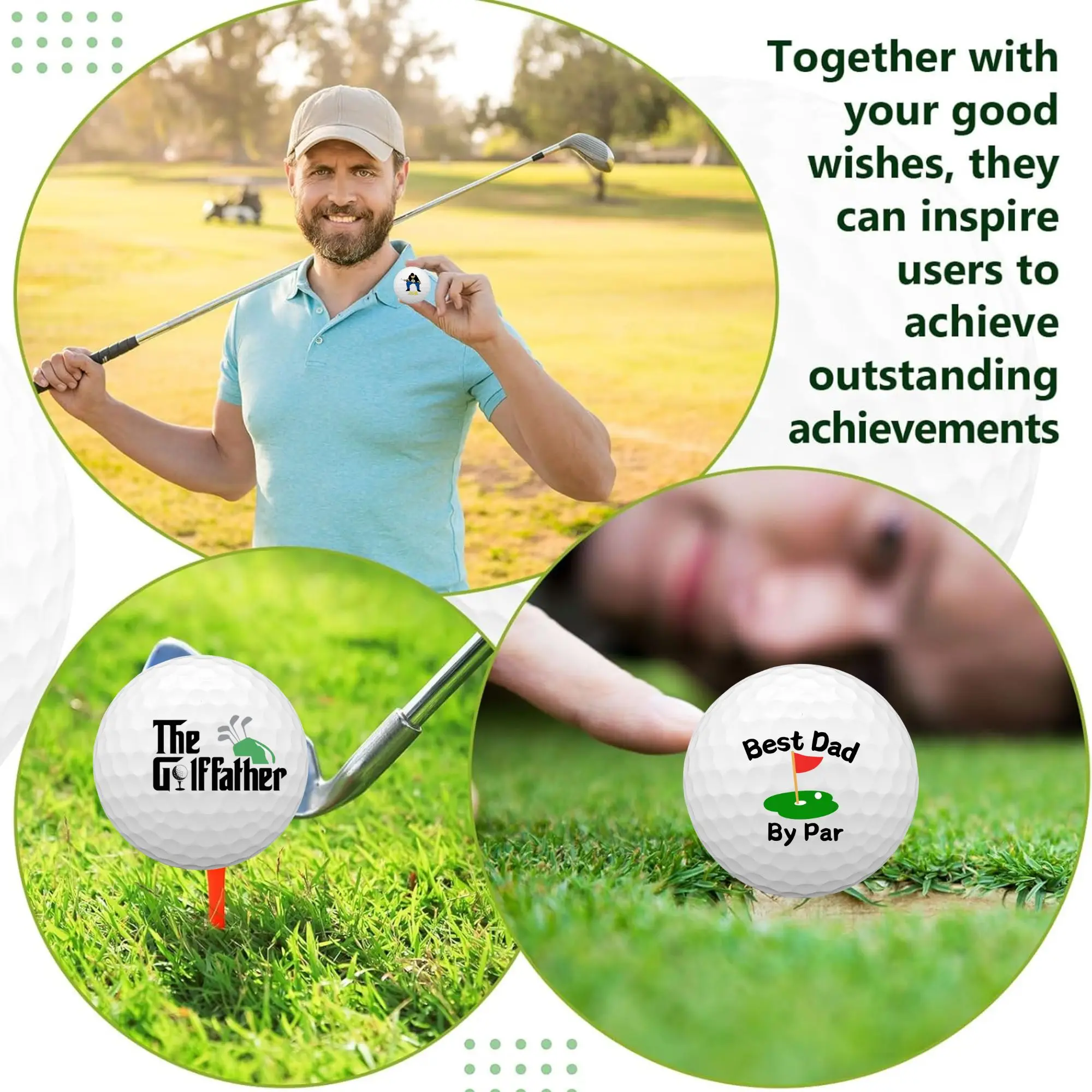 2 counts Funny Golf Balls Gift Set Funny Novelty GolferPresent for Men Dad Golfing Fan One Standard Size Unit