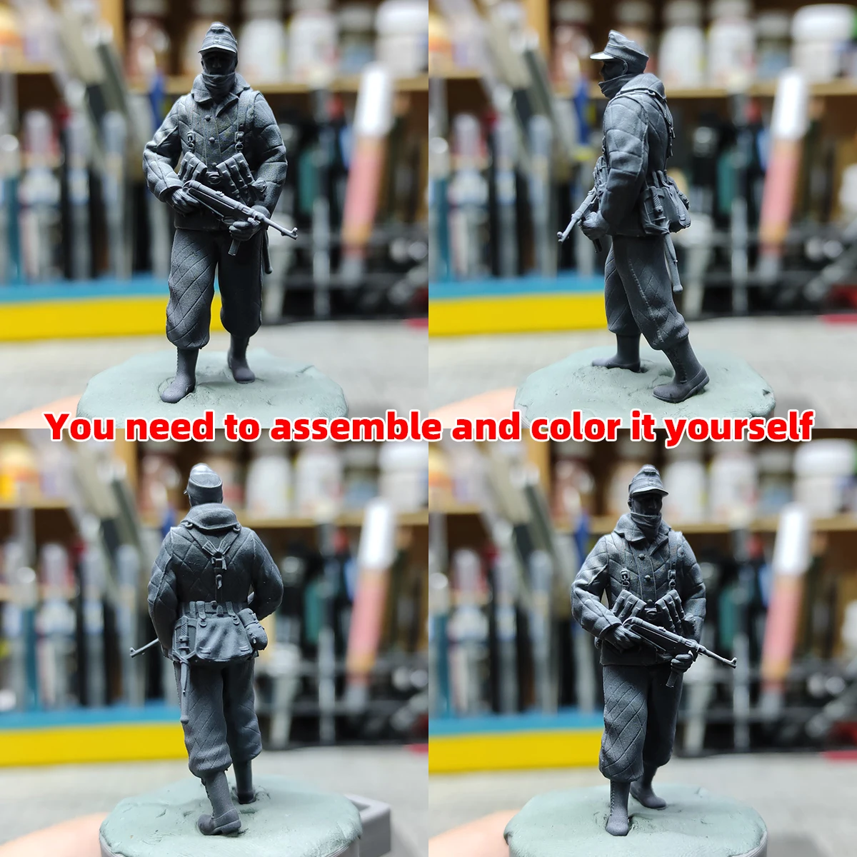 3D Harz Deutschland Fallschirmtruppen Fallschirmspringer Soldaten Figuren-Set Montage Statisches Maßstabsmodell Bausatz 5 Stück 1/72 1/35 1/48 – Detail 1