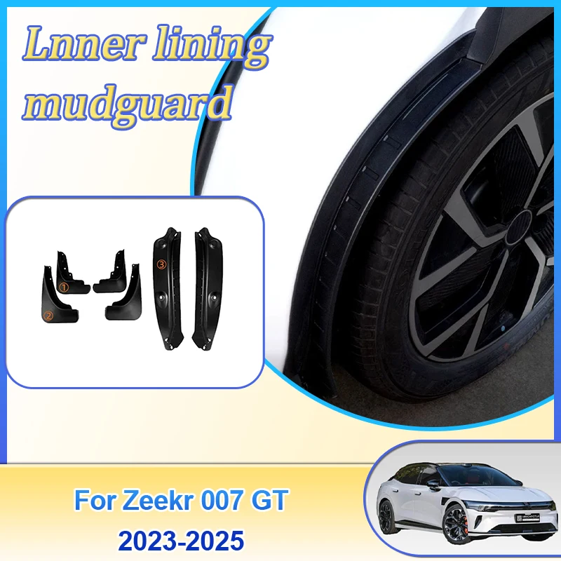 

For Zeekr 007 GT 2023 2024 2025 Auto Splash Guard Mudguard Front Rear Wheel Liner Fender Mudguards Mud Flap Car Tool Accessories