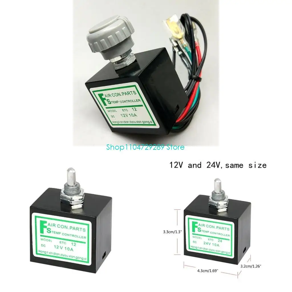 

D8KE DC 12V / 24V 10A Thermostat for Auto A/C Air Conditioner Evaporator Adjustable Temperature Rotary Switch with Sensor