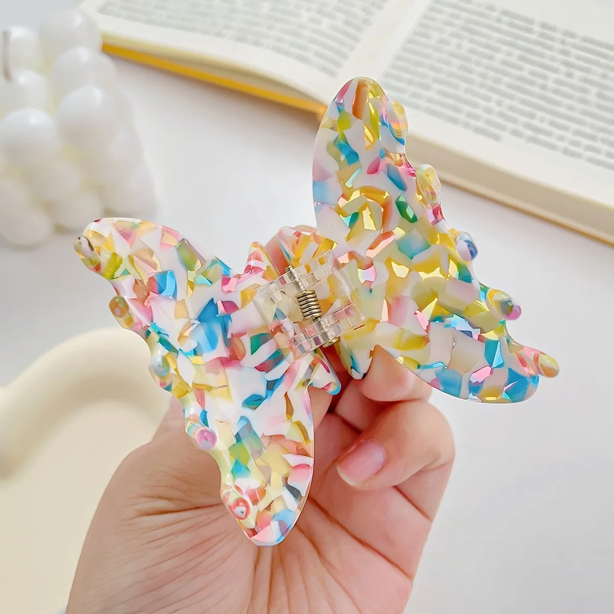 New Fashion Girls Little Hair Clip Accessories Colourful Acetate Sheet Geometric For Women Sweet Hairpins Headdress 2024 Autumn