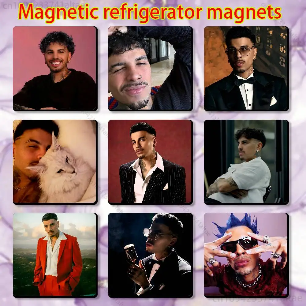 

R-Rauw Alejandro Rapper Fridge Magnet Square Stickers Personalize Home Decor Souvenirs Gift