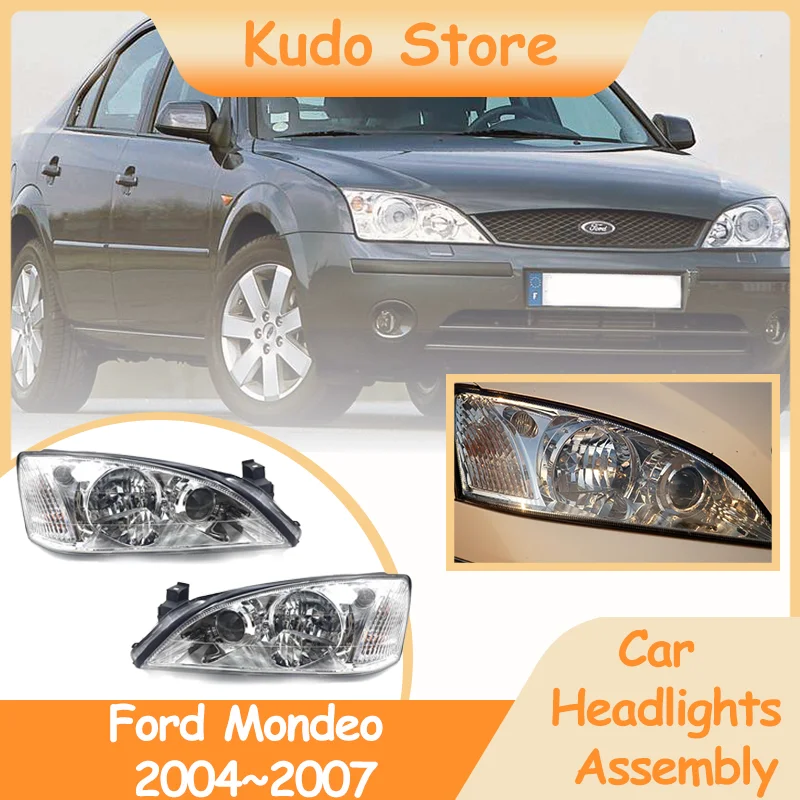 

Автомобильные фары в сборе для Ford Mondeo 2004 ~ 2007, противотуманные фары, карта, Галогенные фары, левая и правая лампы, аксессуары.