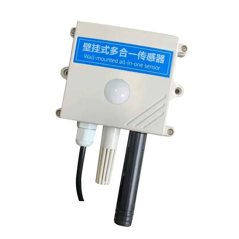 Greenhouse Agriculture Atmospheric Type RS485 Modbus Lux CO2 Temperature Humidity Sensor CE Certified High Accuracy DC 9-30V 2m