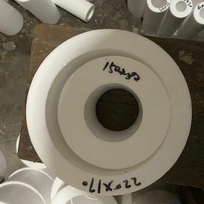 

OD 40mm 50mm 60mm customize White polytetrafluoroethylene hollow rod environment-friendly non-toxic DIY PTFE sleeve PTFE bar e