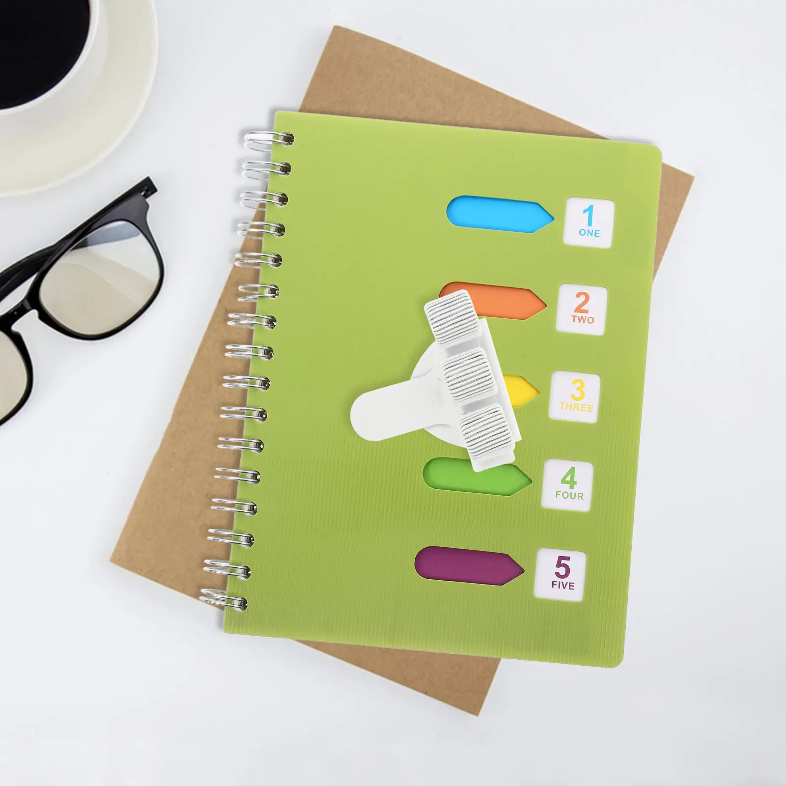 Notebook Pen Holder Spring Clip 3 Loop Iron Pen Pencil Organizer for Office Notebooks Journals Planners File Folder