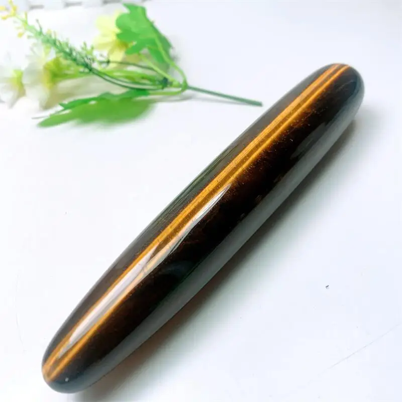 Natural Tiger Eye Stone Massage stick For Women Man Massage Stick Crystal Adult Anal Plug Gifts 1PCS