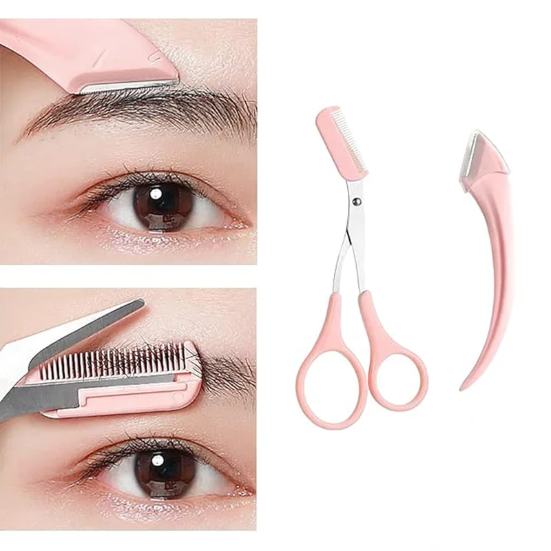 Eyebrow Scissors 16cm, Stainless Steel Trimming Scissors for Eyebrows Eyelashes