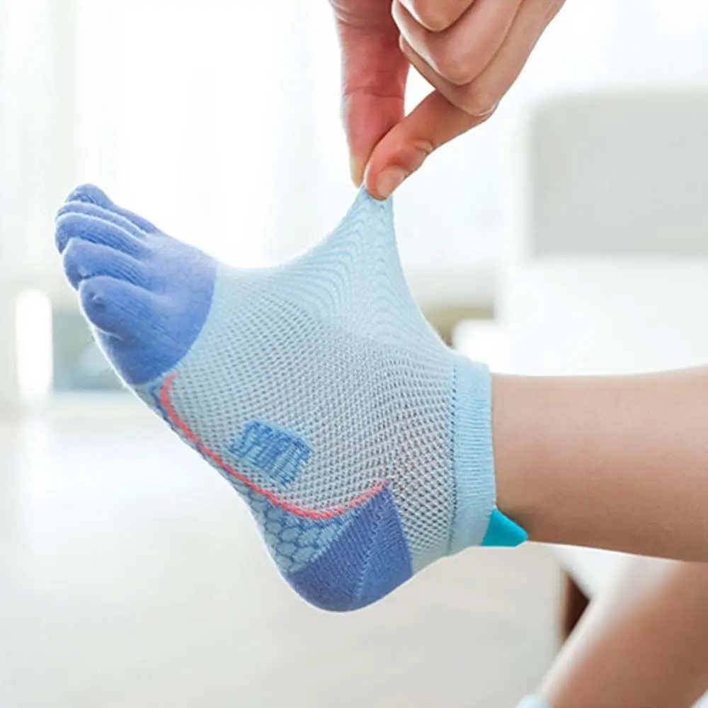 Soft Color Matching Sweat Absorbing Children Cotton Split Toe Socks  Hosiery Five-Finger Socks Short Tube Socks