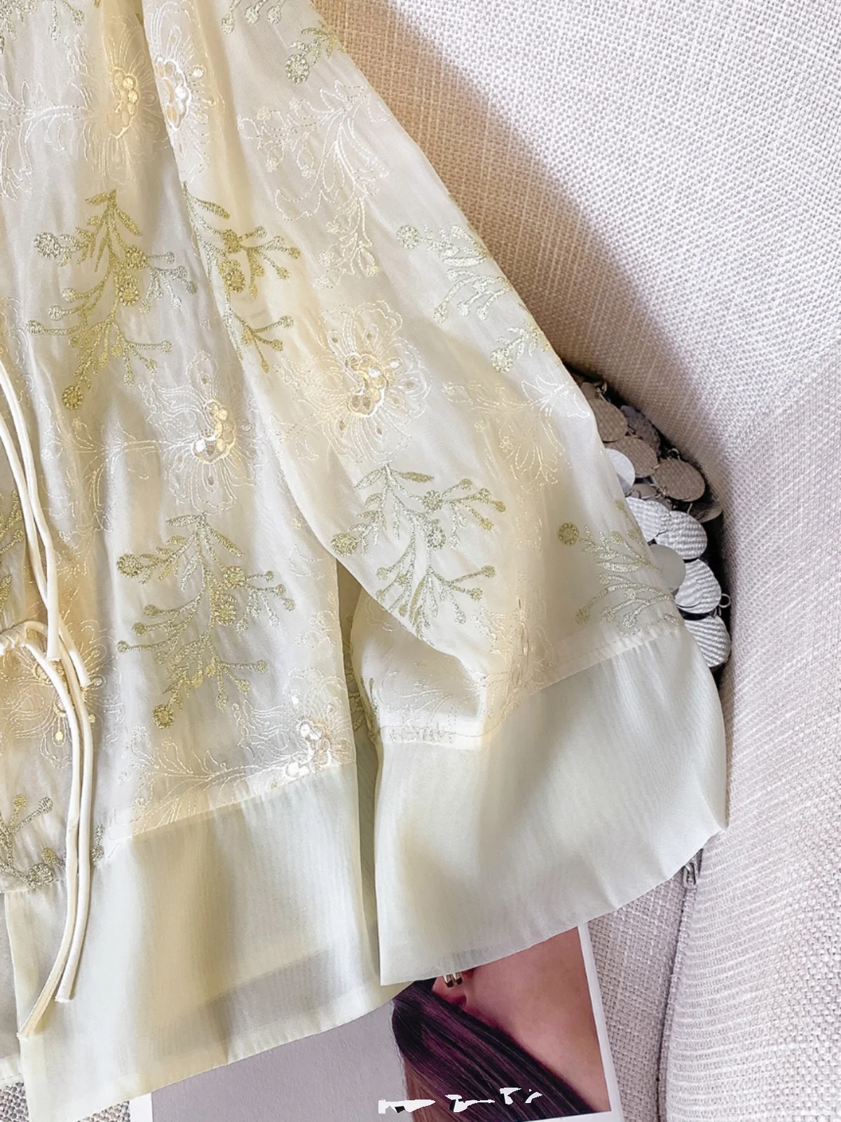 

Новый китайский Sle с вышивкой irt Jaet, женский модный лоскутный воротник-стойка, длинный свек, тонкий, свободный, модный для защиты от солнца