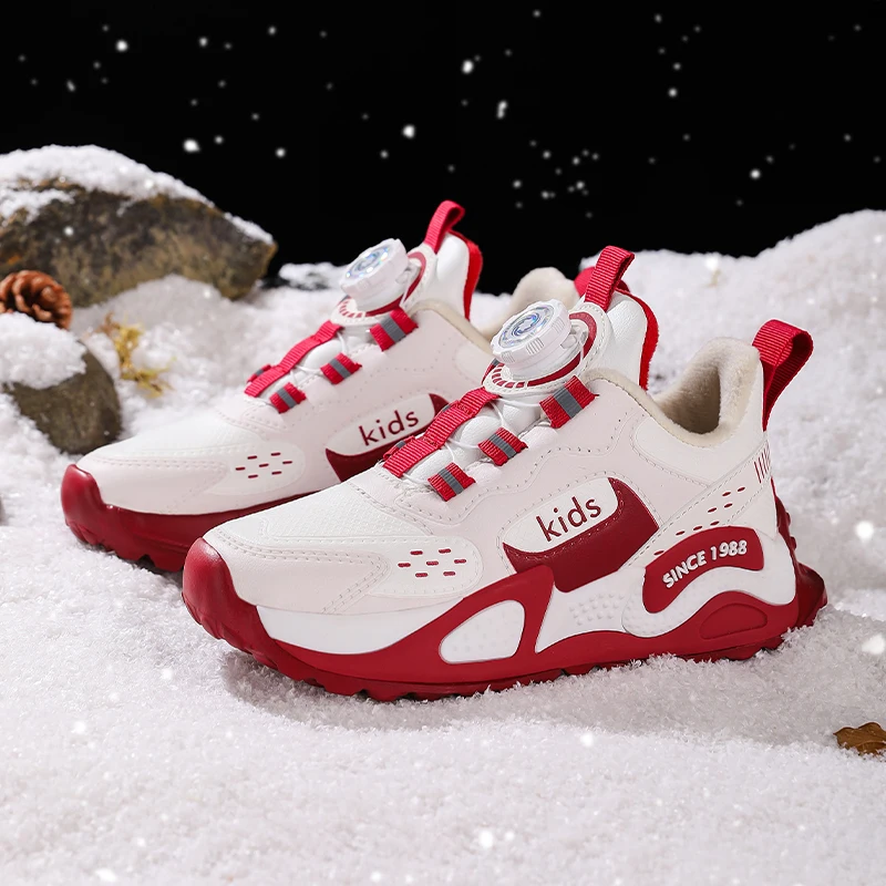 

Осенние детские теплые кроссовки на флисовой подкладке, детская обувь на мягкой подошве, новая удобная повседневная обувь для бега для мальчиков и девочек