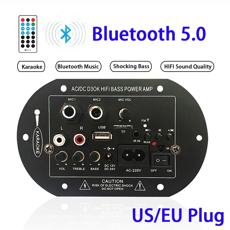 

D30K Car Subwoofer Bluetooth Audio Amplifier Board (US/EU Plug)