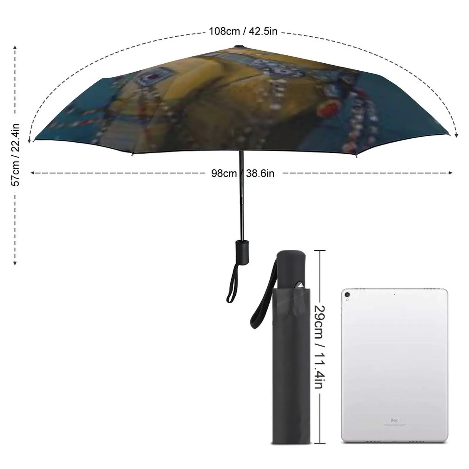 Jibaro Oil Painting Umbrella Love Death Robots Cool Protection Umbrella Automatic Painting Portable Beach Umbrella