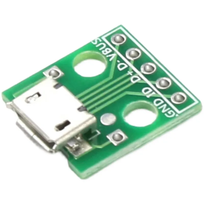 1/5/10PCS Micro USB female connector DIP-5P adapter board Android microphone mobile phone power cable module