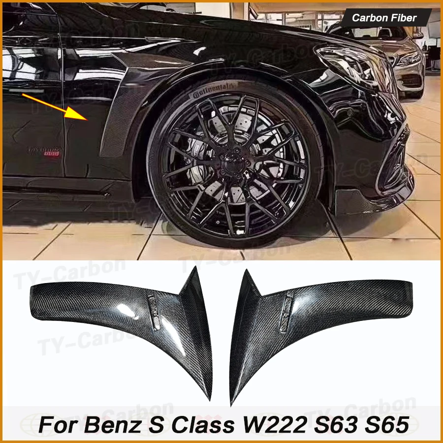 

Real Carbon Fiber Side Fender Air Vent Cover For Mercedes Benz W222 S63 S65 AMG 2014-2019 Car Door Fins Winglet Canards Splitter