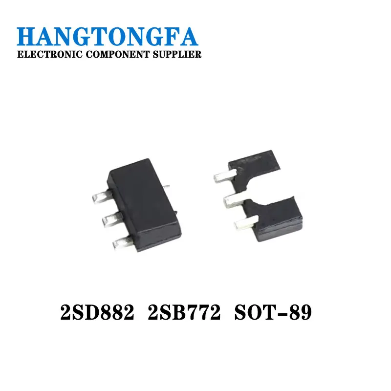 100PCS 2SB772 SOT89 B772 SMD SOT-89 SOT-252 2SD882 D882 PNP  NEW IN STOCK SMD