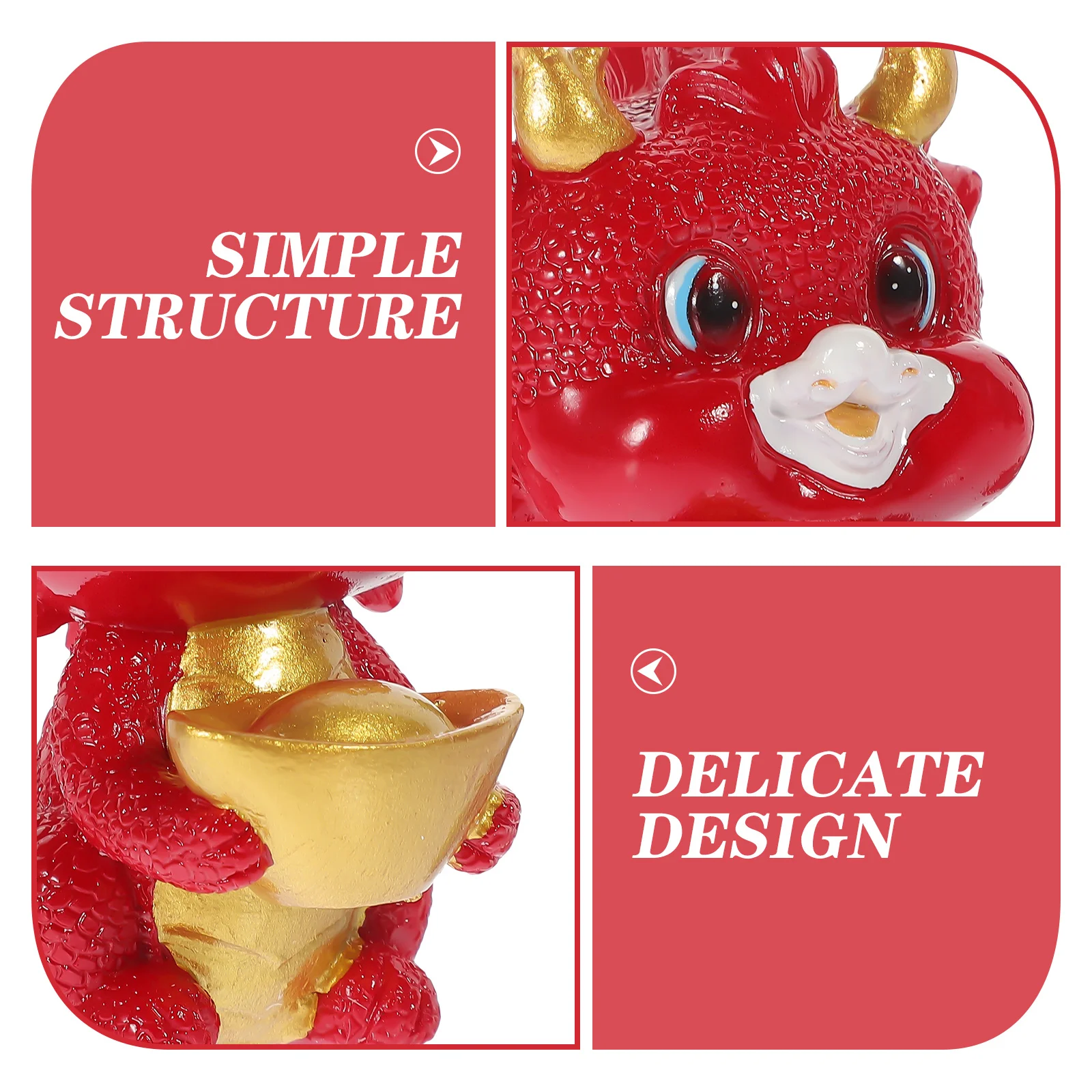 

Chinese Zodiac Ornament Dragon Resin Craft Home Car Desktop Decor Small Statue For Cabinet Office Indoor Decoration