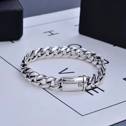 ZABRA S925 Sterling Silver Bracelet with Punk Hip Hop Fashion Lettering for Boyfriend and Girlfriend