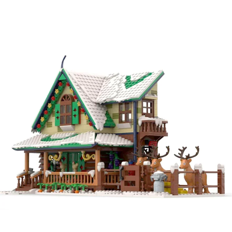 christmas theme holiday season house bricks santa xmas cottage blocks weihnachten navidad winter village church moc building set