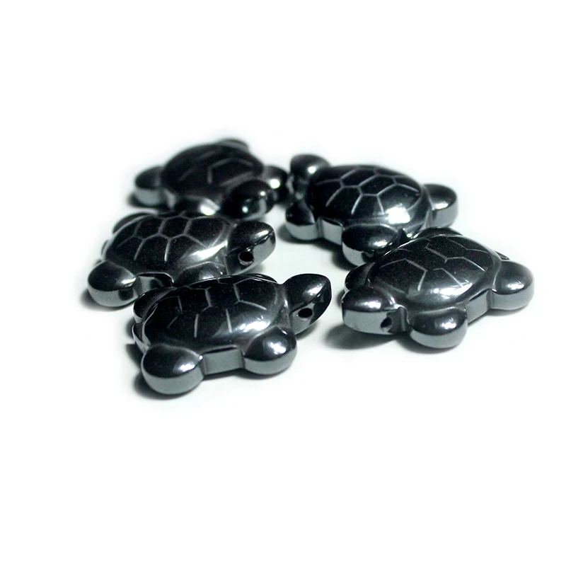 Nature Hematite Stone Tortoise Turtle Bird Cat Lateral Foramen Pendant Diy Necklace Making Accessories For Women Men Jewelry