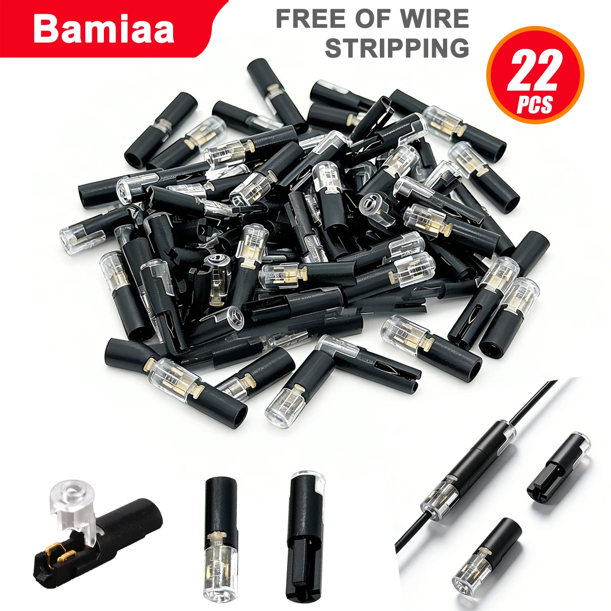 12/72 Pcs of LED Plug-in Terminals (No Wire Stripping Required), Quick-Connect Dual-Pin, Dual-Channel D2.
