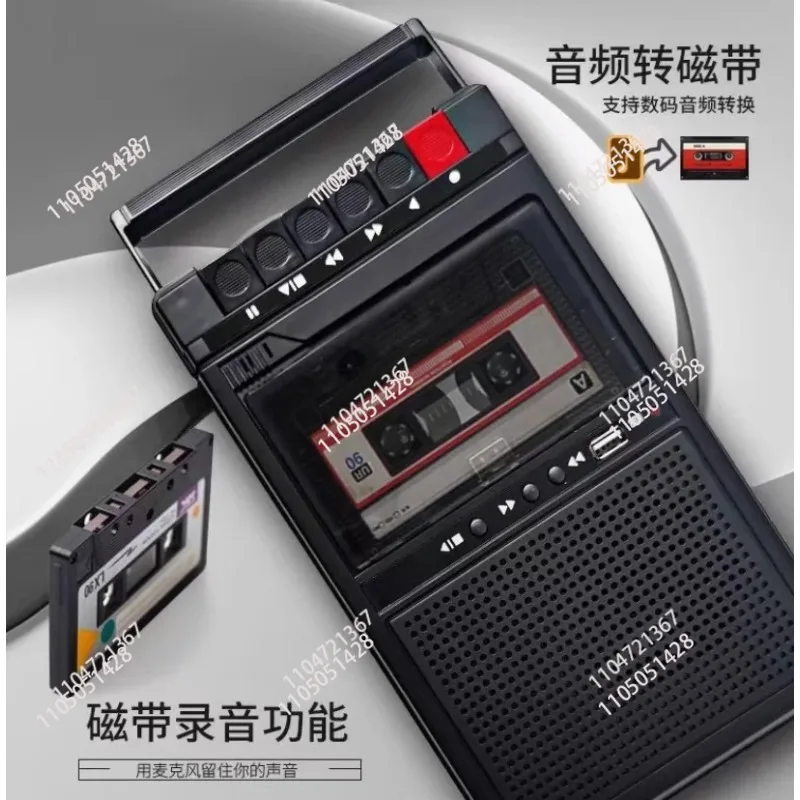 Retro Portable Cassette Player Recording Tape Player Tape Player Bluetooth Card U Disk Walkman