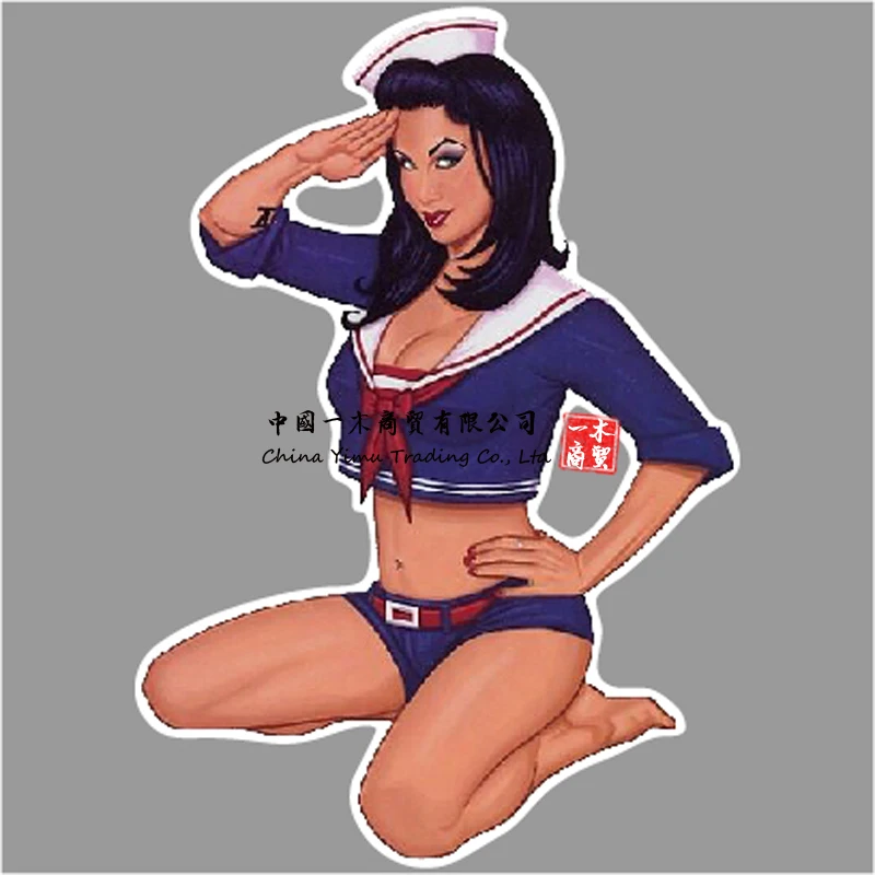 10rare Sexy Vintage Sailor Girl Saluting Sticker Vinyl Decal Art By Scott Blair