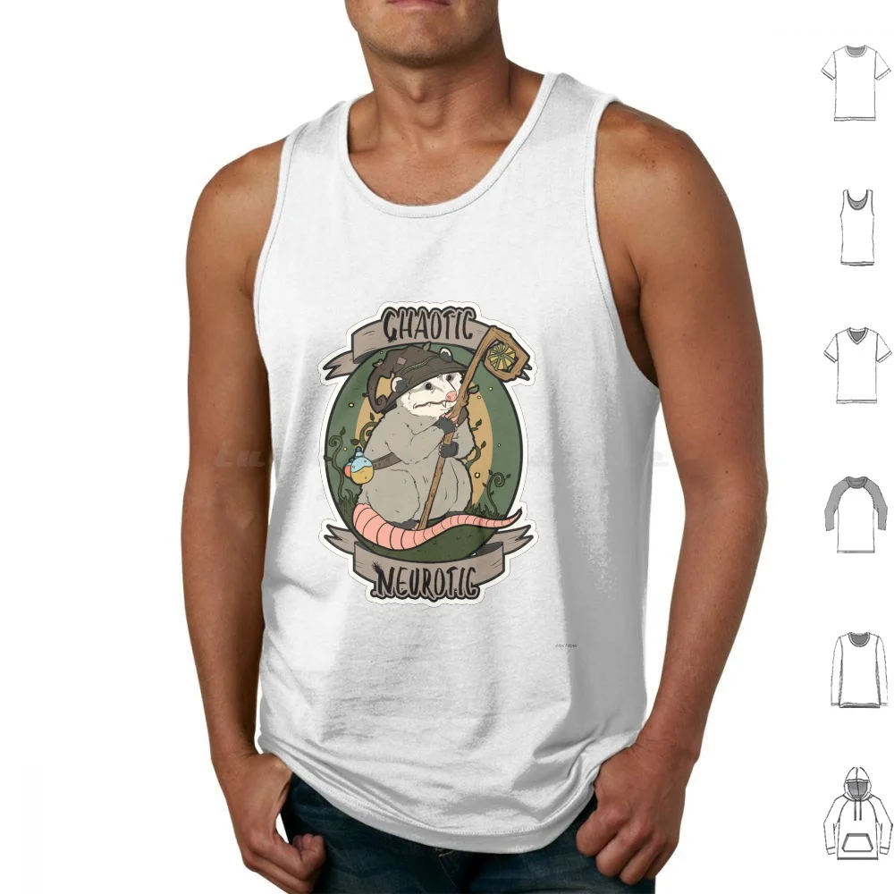 Chaotic Neurotic Tank Tops Vest Sleeveless Dnd Opossum Possum Cute Funny Druid Dorky Nerdy Cool