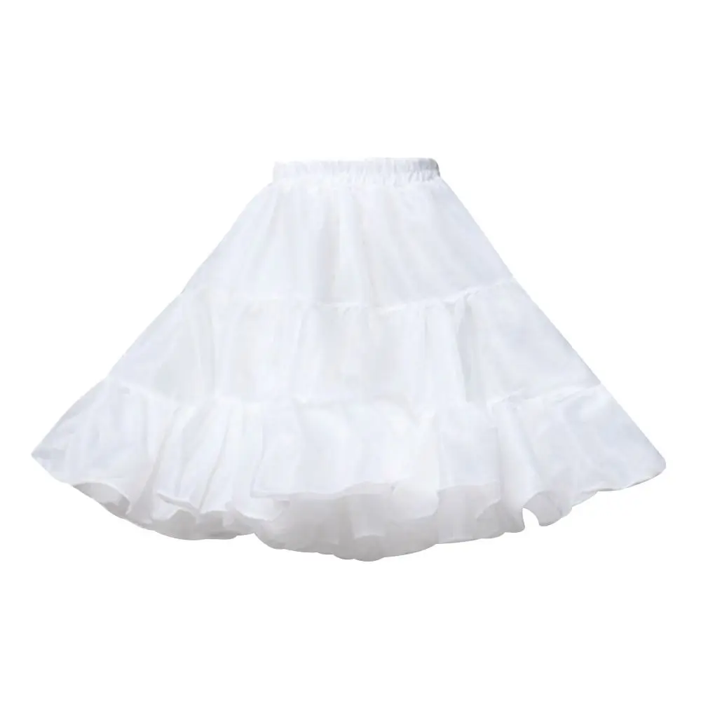 Fashion White Petticoat Without Hoop JK Underskirt Crinoline Lolita Breathable Ball Gown Petticoats Flower Dress Accessories image 3