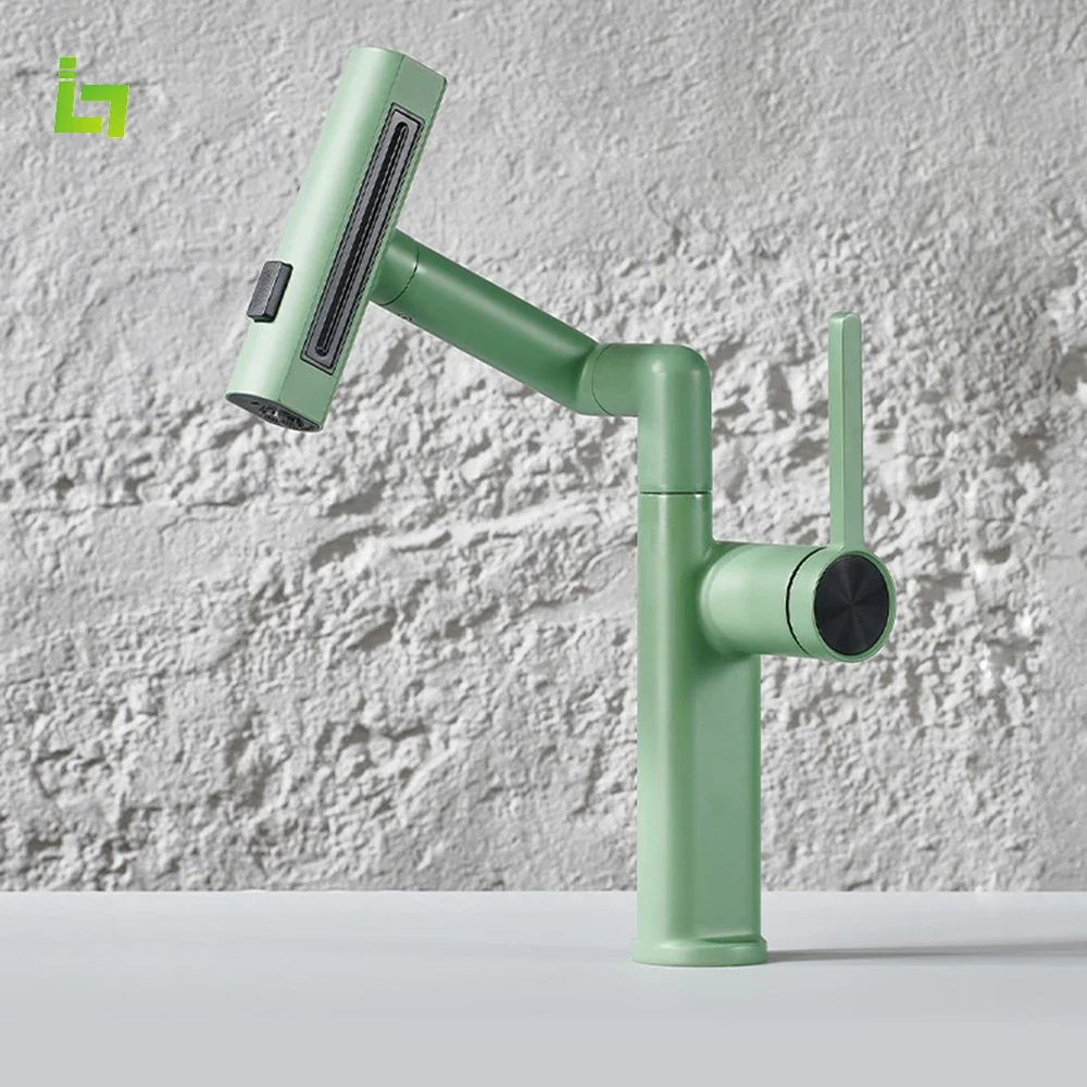 

Multi Functional Basin Hot and Cold Faucets Waterfall Brass Material Universal Swivel Tap