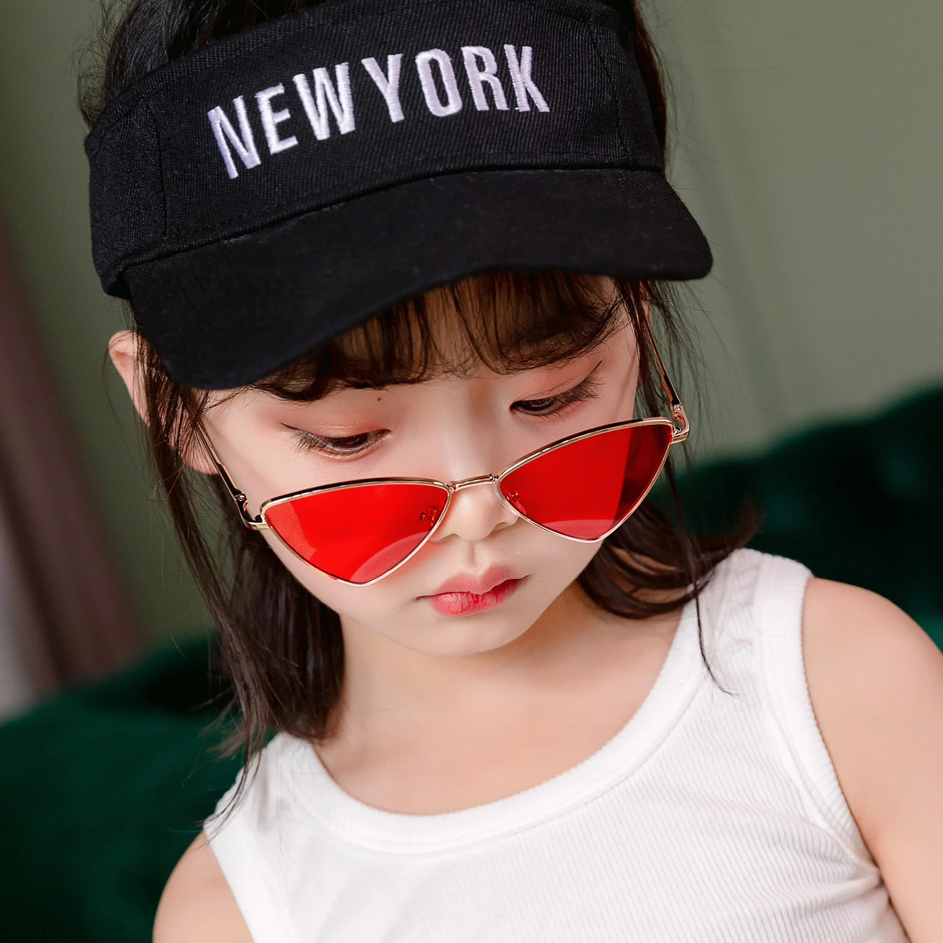 2025 PhotograPhy Glasses New HigH-volume Children's Triangular With Metal Frame And  Personalized Street