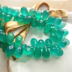 5pieces AAA loose beads drop faceted GREEN AGATE 6-8MM for DIY jewelry making FPPJ wholesale beads nature