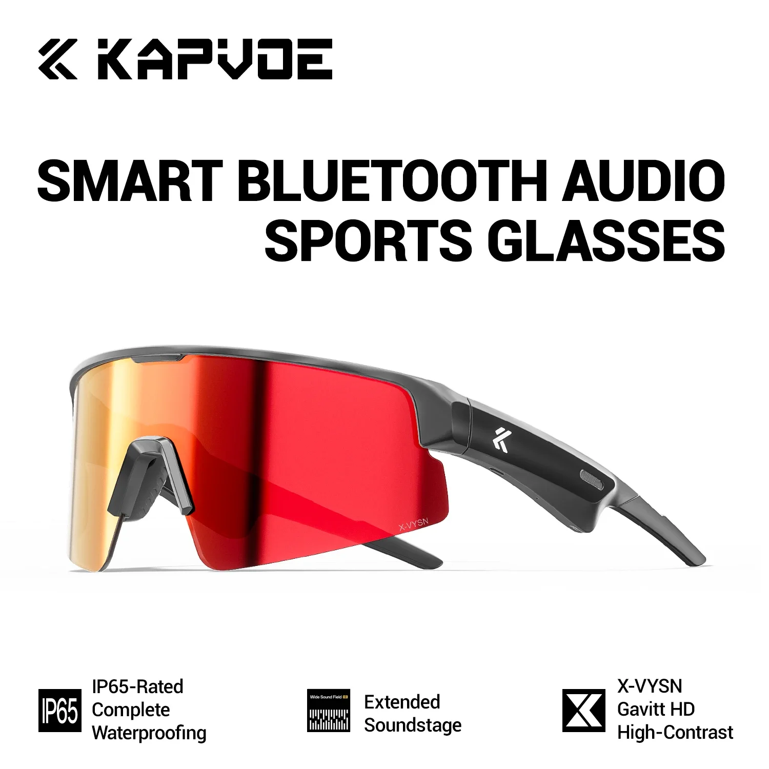 

KAPVOE велосипедные очки фотохромные беспроводные Bluetooth спортивные солнцезащитные очки для мужчин и женщин уличные очки UV400 водонепроницаемые очки новые