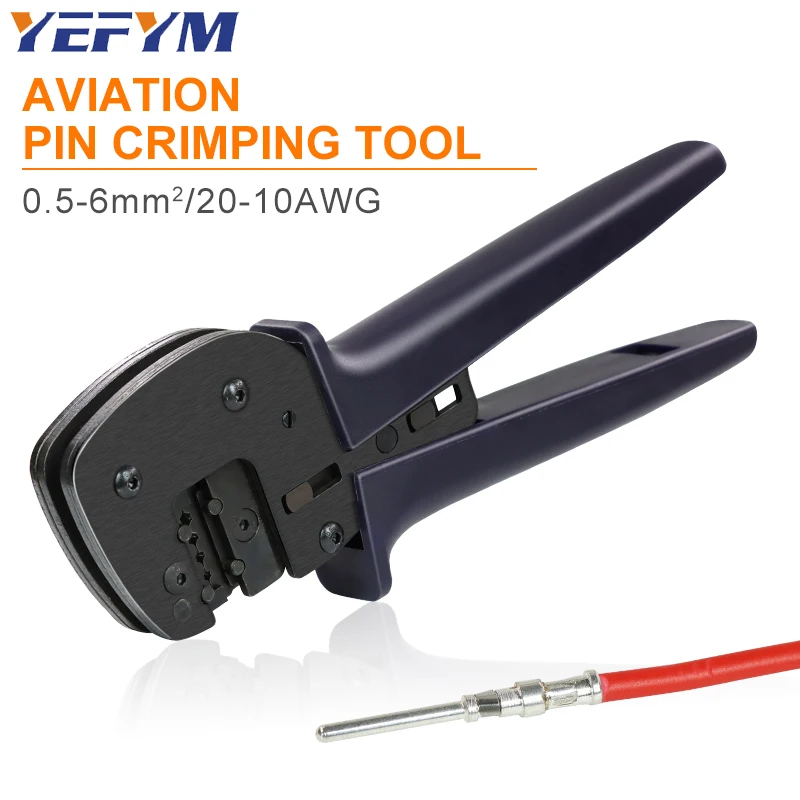 Aviation /Heavy-Duty Starter Terminal Crimping Pliers YEP-166 0.5-6mm²/24-10AWG Vertical Crimping Electrical YEFYM Tools