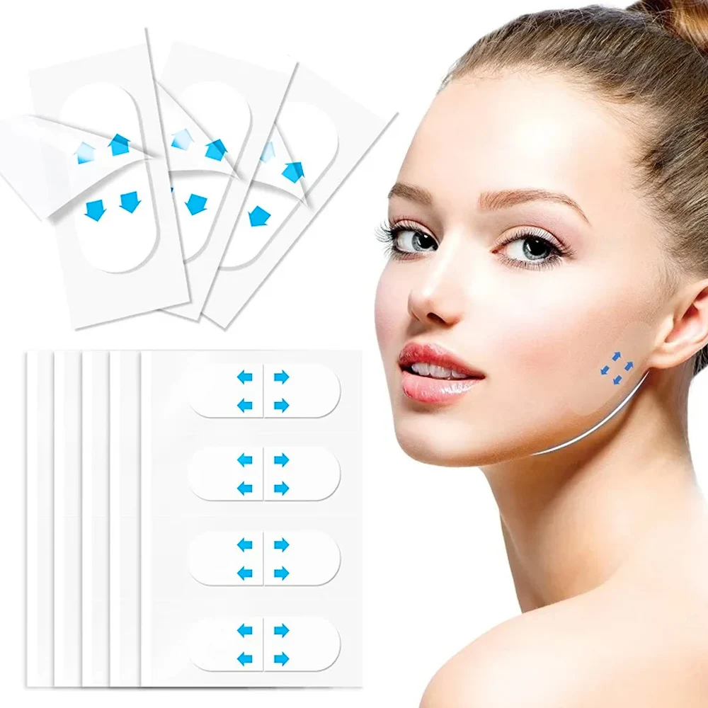 40pcs Invisible Thin Face Stickers Fast Face Lift Up Facial Line Wrinkle Sagging Skin V-Shape Chin Adhesive Tape Makeup Tools