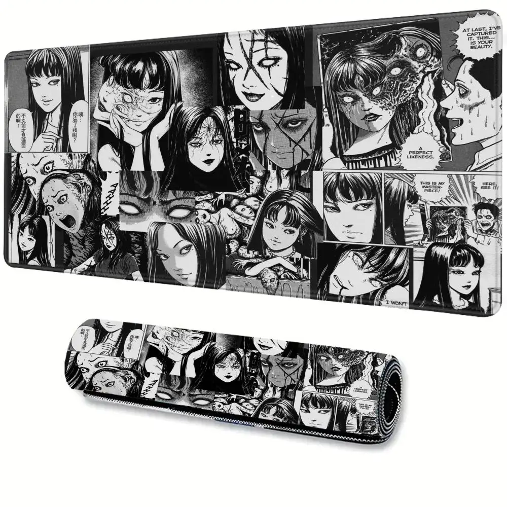 

Junji Ito Tees Horror Mouse Mat Rubber Desk Mat Office Large Gaming Mousepad Anime Locking Edge Mouse Pad Gamer Non-Slip Carpetd