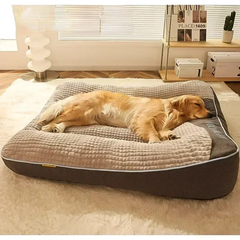 

Kennel Four Seasons Universal Medium and Large Dog Pet Sofa Golden Retriever Dog Bed Cushion Kennel Winter Warm Sleeping Mat