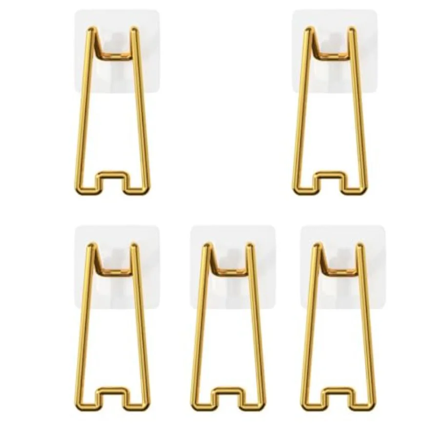 

5pcs The Display Stand Support for The Small Golden Non-perforated Photo Frame Stand with Adhesive Backing for Fixing the Pictu