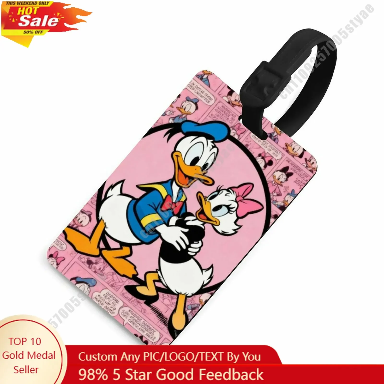 

Donald Duck Daisy Duck Luggage Tags Disney Personalized Customized Your Name Number Address Travel Essential Accessories