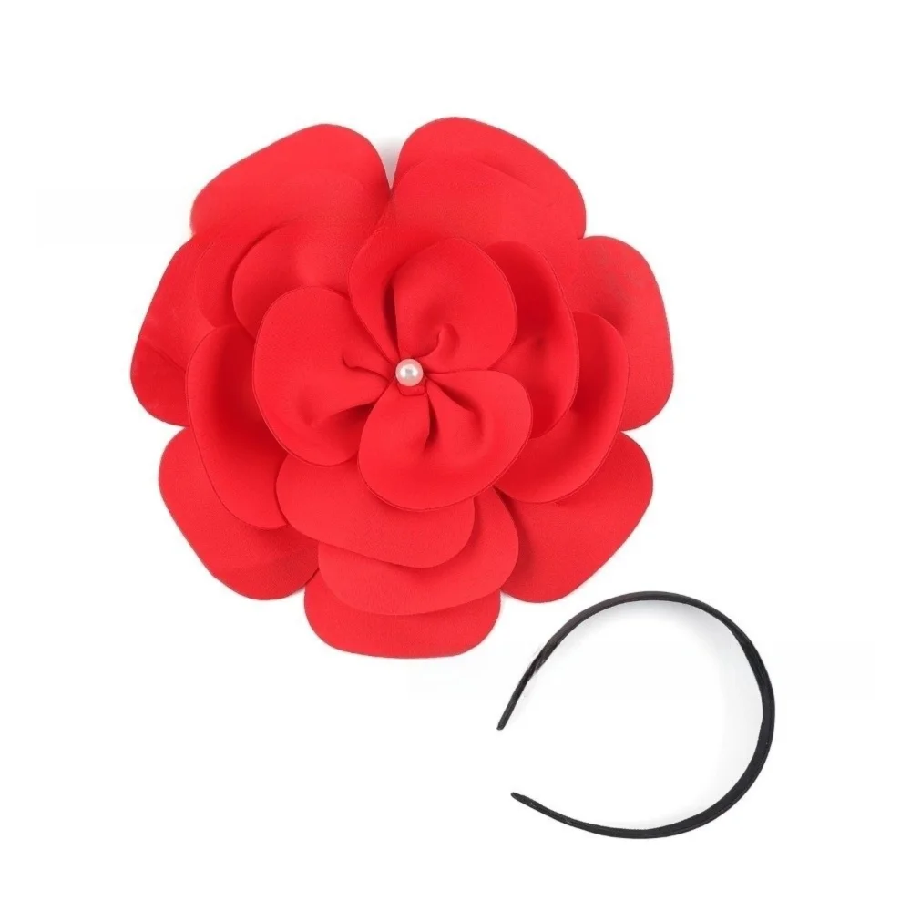 

Fashion Headpiece 3D Flower Fascinators Hat Large Flower Formal Rose Fascinators Large Flower Headband Wedding Events