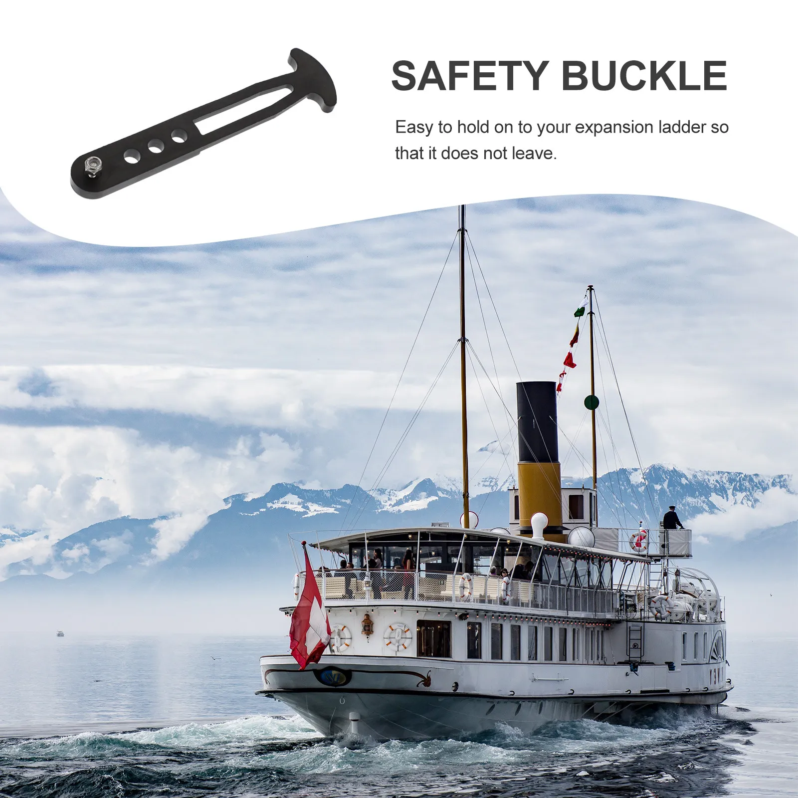 1Pcs 3 Holes Rubber Buckle Safety Retaining Belt for Ship Expansion Ladder Anti-Aging Wear Resistant Marine Hardware