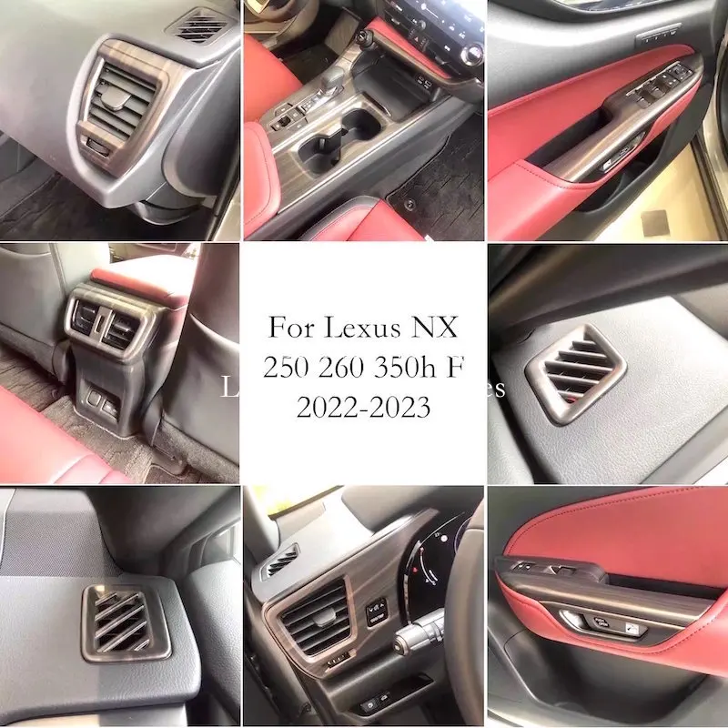 

Peach Wood Gearbox Shift Air Condition Vent Glass Lift Switch Cover Trims Car Accessories For Lexus NX 250 260 350h F 2022-2025