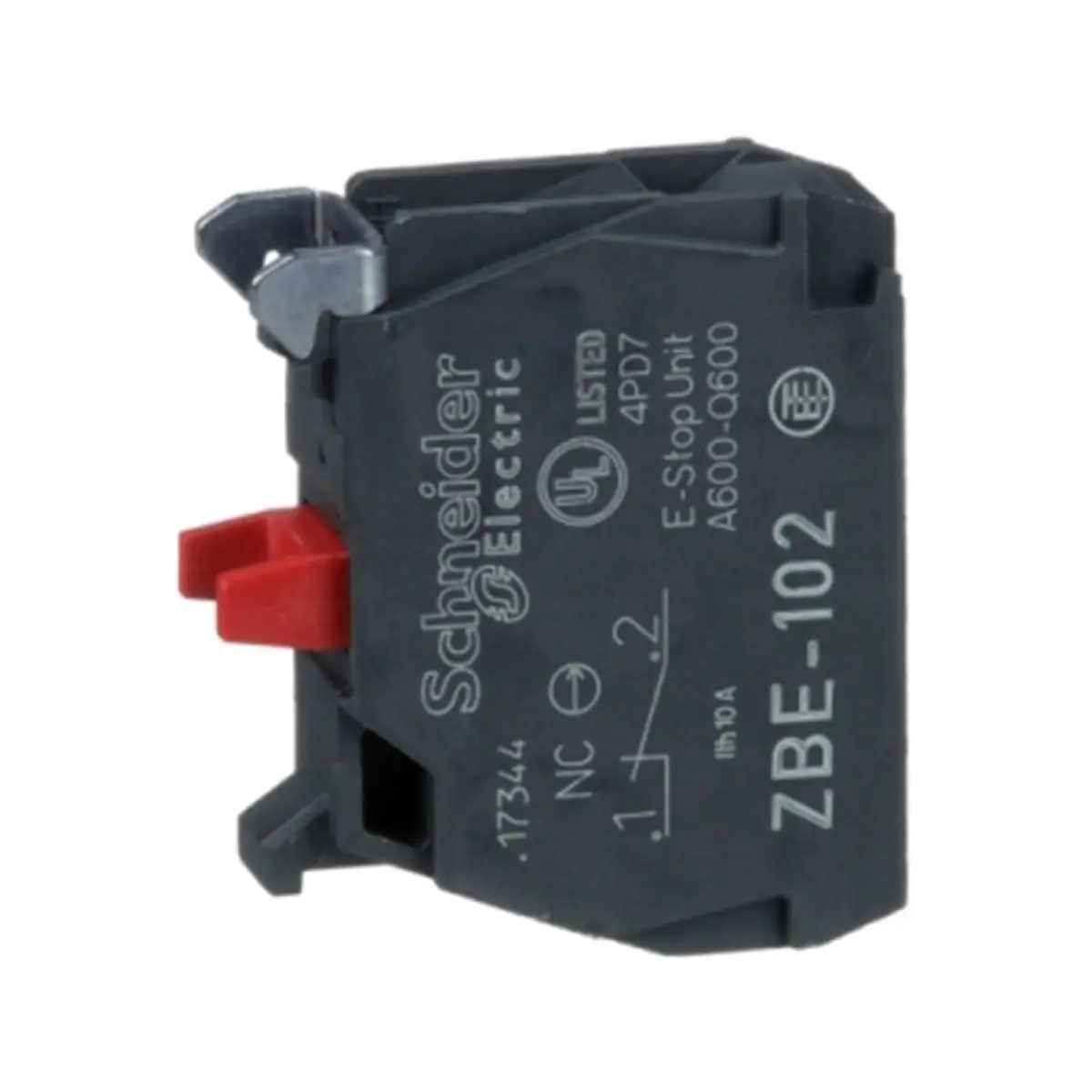 Single contact block, silver alloy, screw clamp terminal, 1 NC ZBE-102 ZBE102