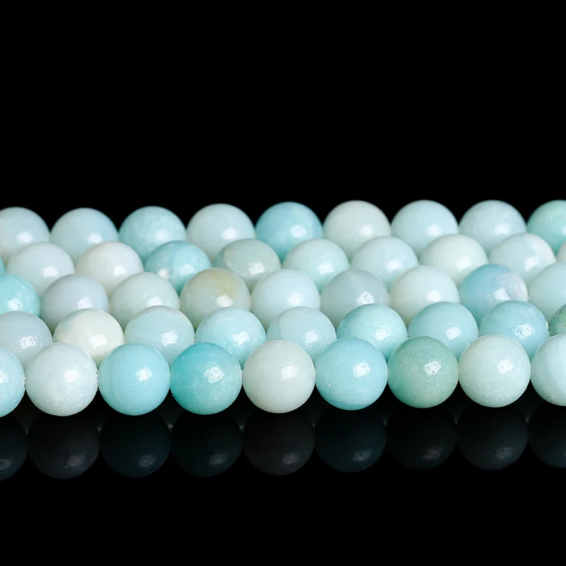 Wholesale Natural Amazonite Stone Beads Round Loose Beads For Jewelry Making 4/6/8/10/12mm  DIY Bracelet